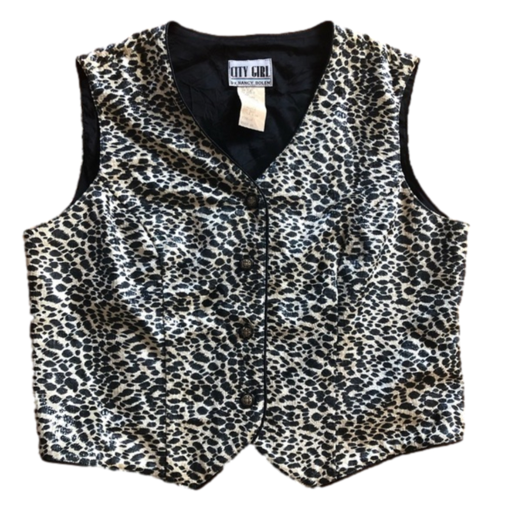 City Girl by Nancy Bolen animal print Vest Top Size 16